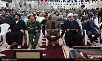 مراسم عزاداری شام غریبان شهدای خدمت و گرامیداشت سوم خرداد در مصلی امام خامنه ای شهر خورموج برگزار شد