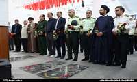به مناسبت هفته ناجا قبور مطهر شهدا خلیج فارس با حضور فرماندار دشتی؛ مدیران و خانواده‌های معظم شهدا در روستای بحیری عطر افشانی و غبار رویی شد